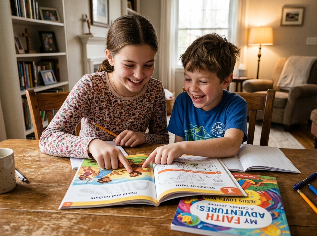 Hermanos estudiando juntos